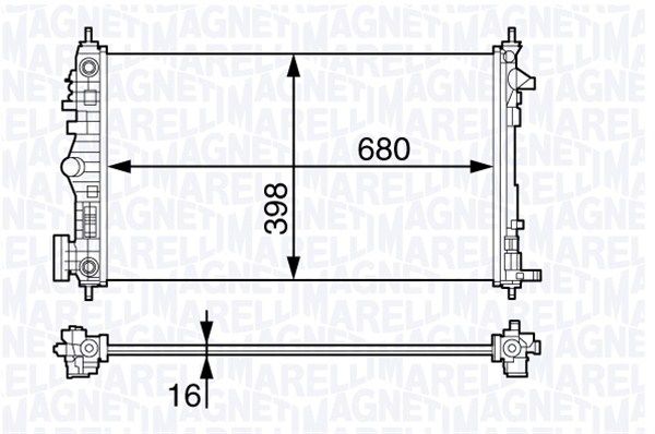 MAGNETI MARELLI Radiators, Motora dzesēšanas sistēma 350213140800